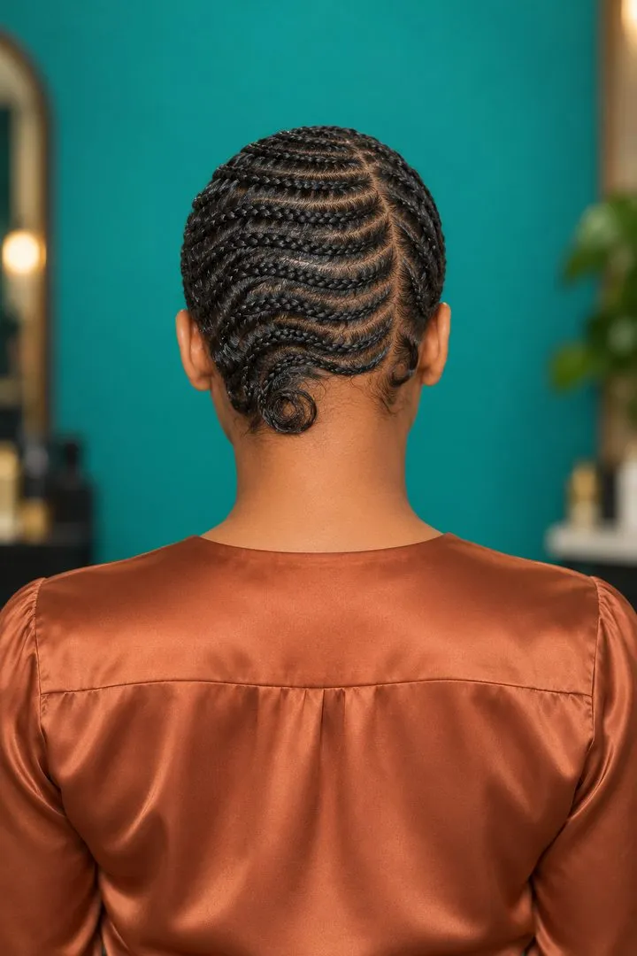 Finger Wave Cornrows, back