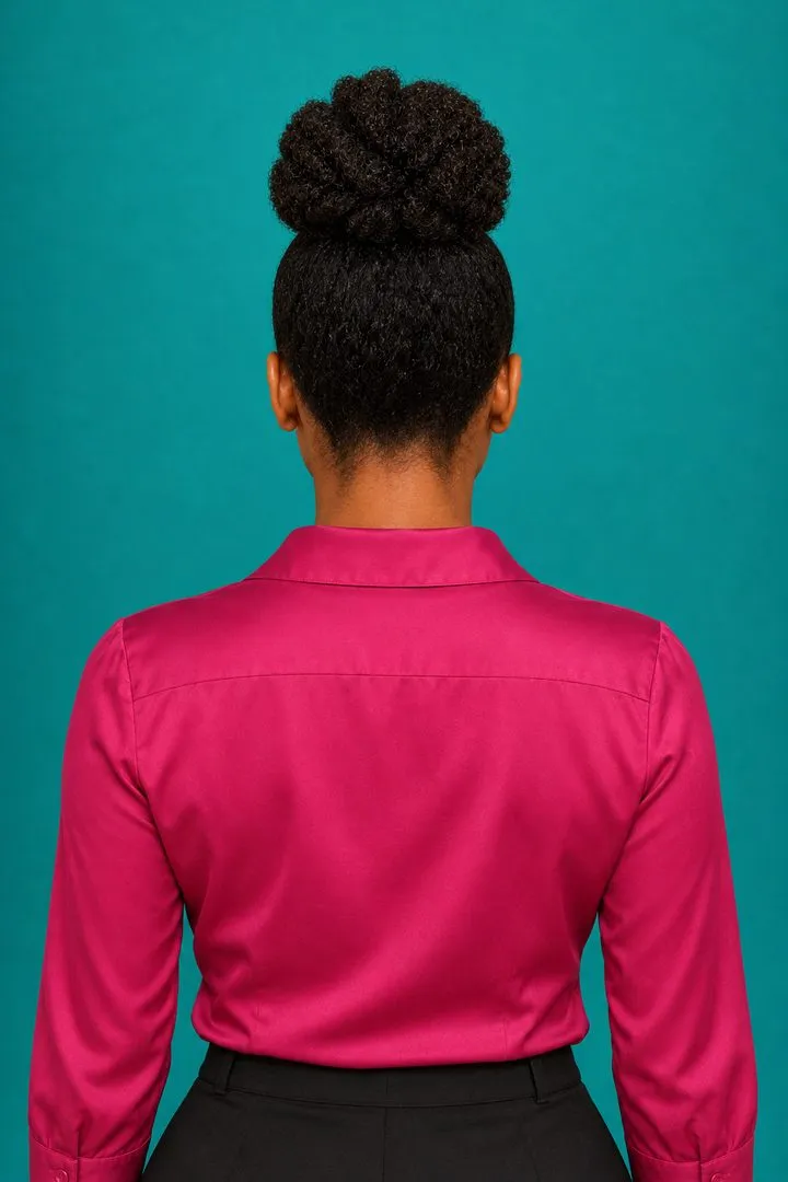 Curly Top Knot, back