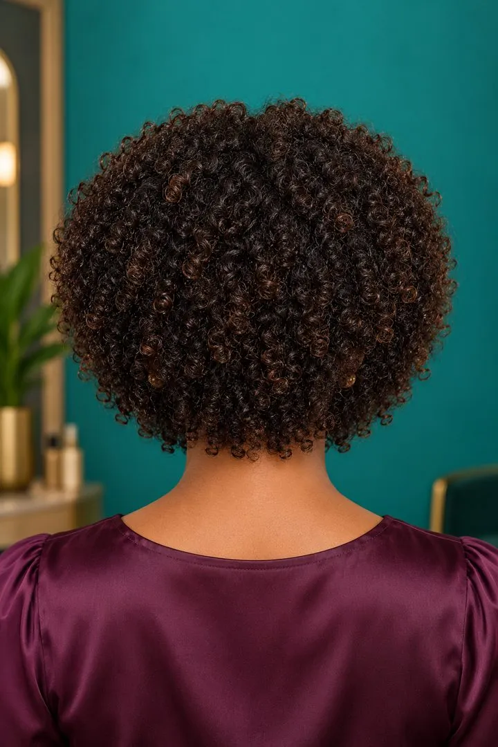 Cornrows to Tight Curls, back