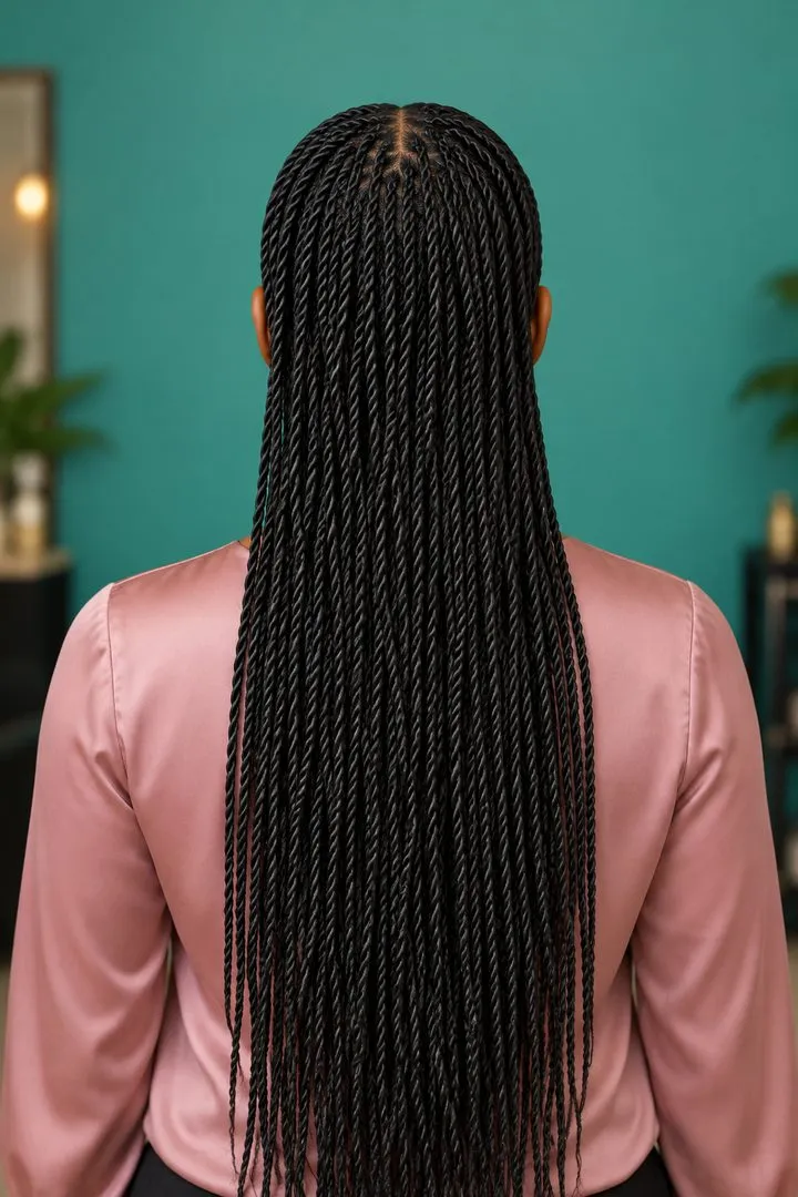 Middle Part Mini Twists, back
