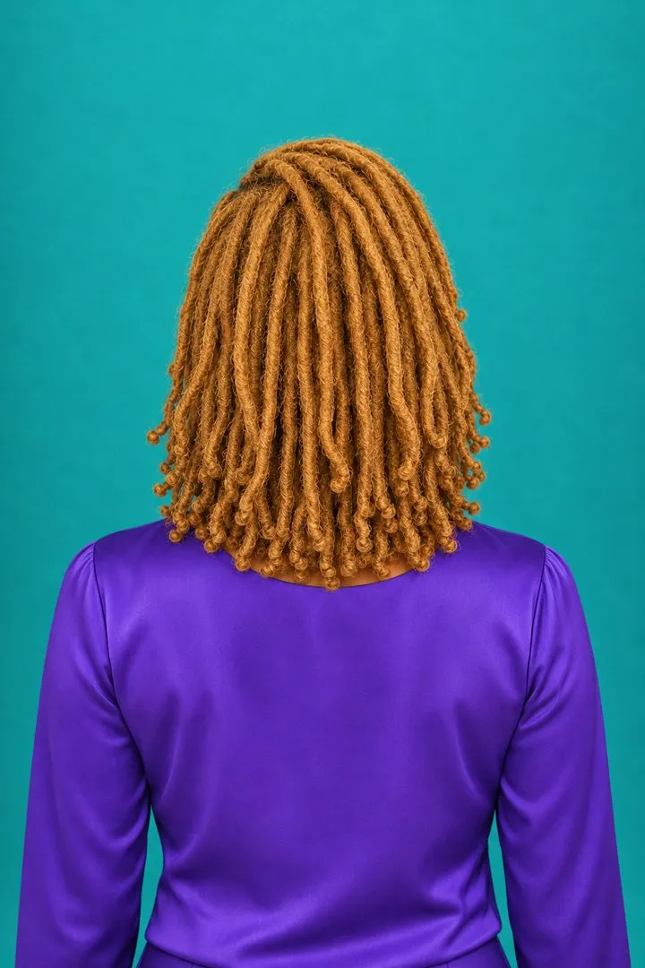 Short Honey Locs, back