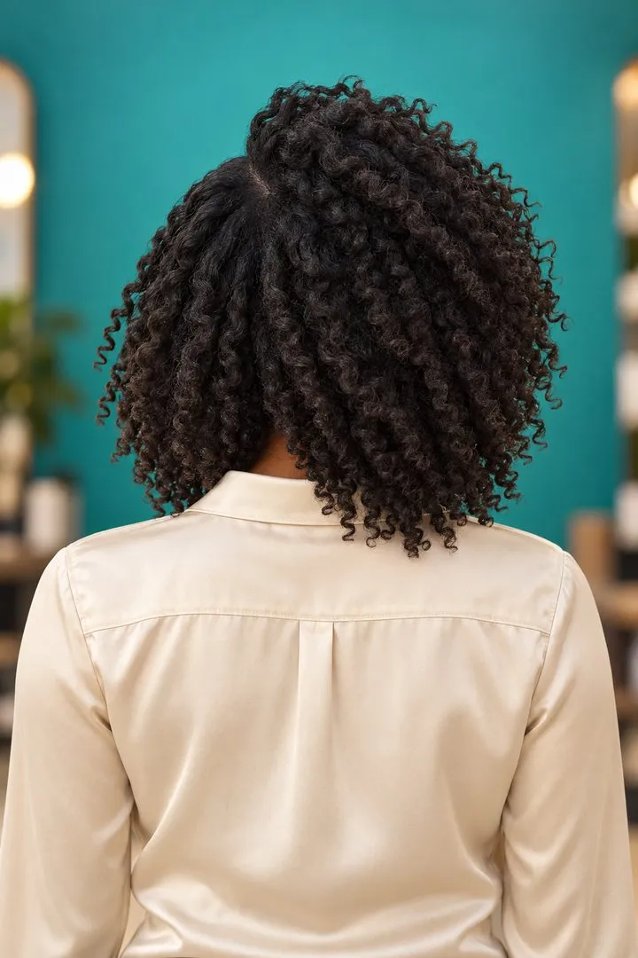 Twist Out with Side Part, back