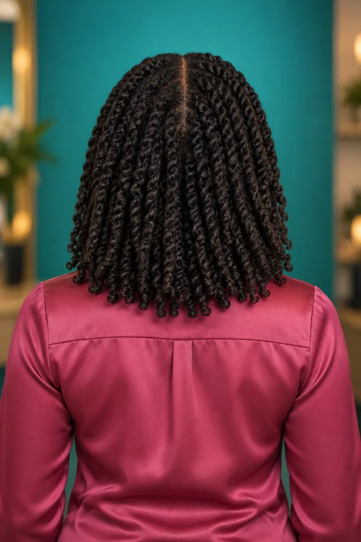 Short Two Strand Twists, back