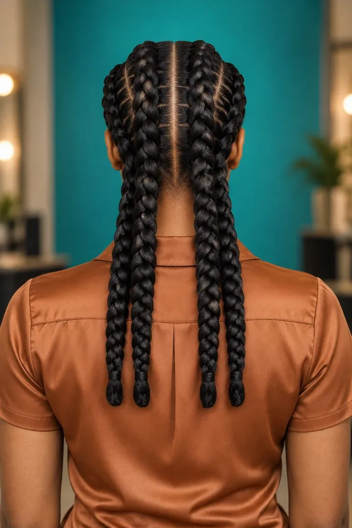Jumbo Cornrows, back