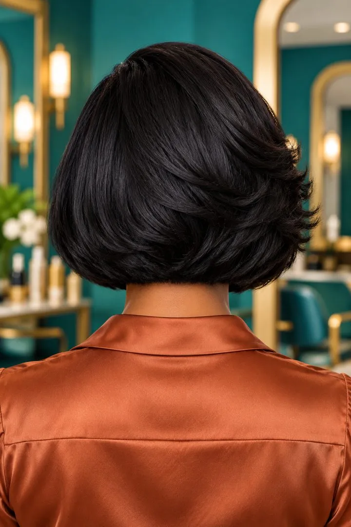 Side Swept Bob, back