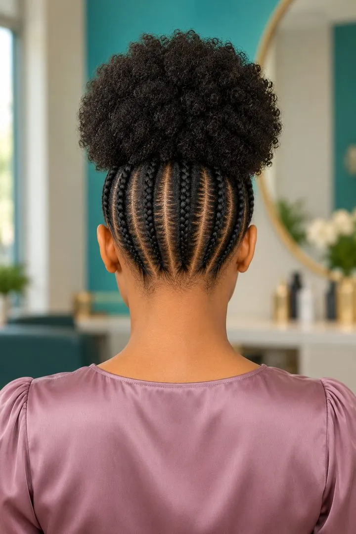 Cornrows to Back Puff, back
