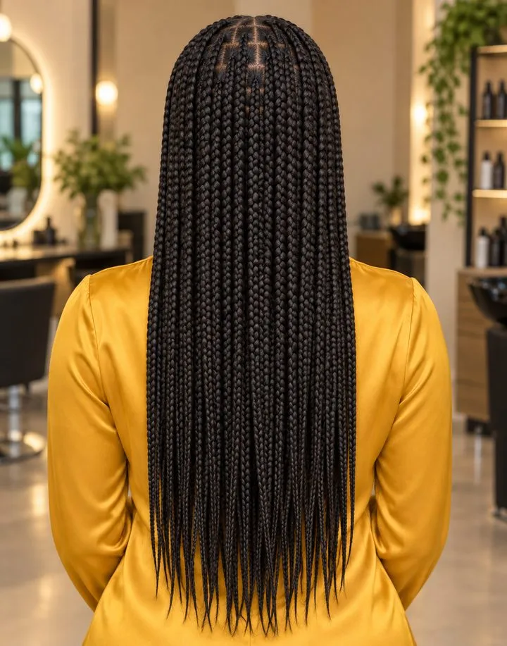 Classic Box Braids, back