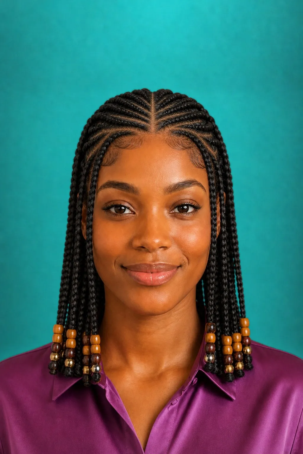 Center Lined Fulani Braids, a Kayla preview made with AI
