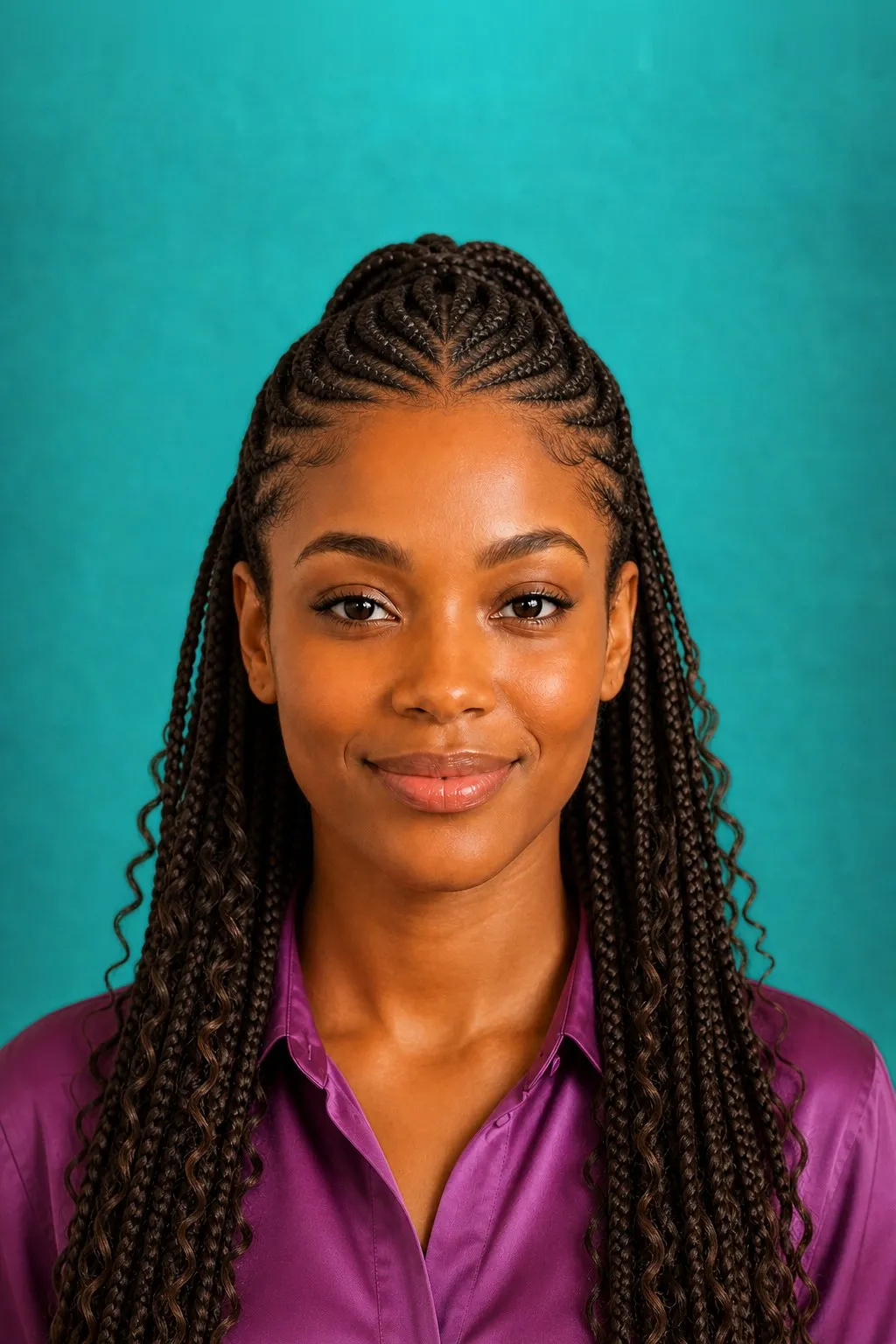 Half-Up Half-Down Goddess Braids, a Kayla preview made with AI