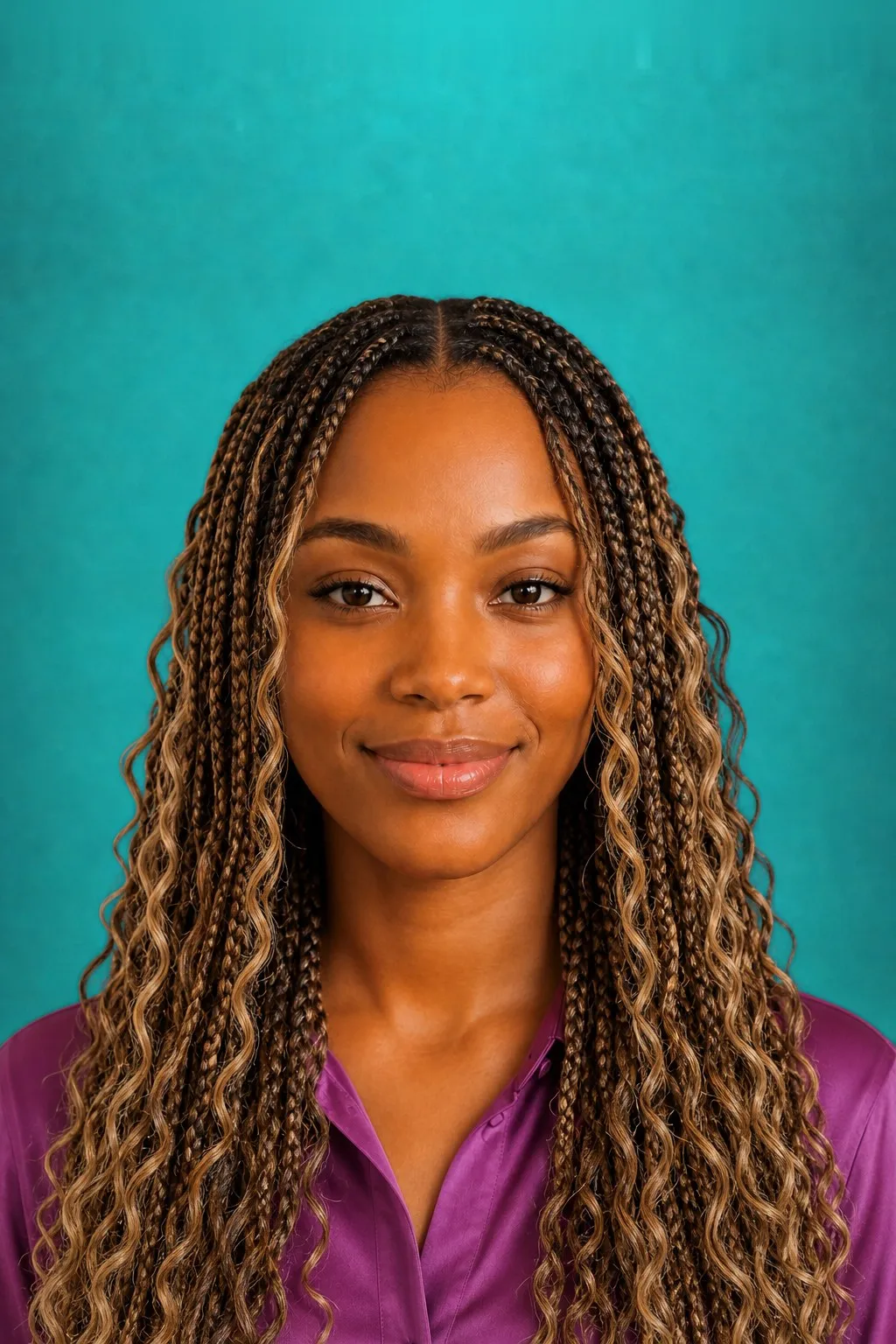 Highlighted Boho Braids, a Kayla preview made with AI