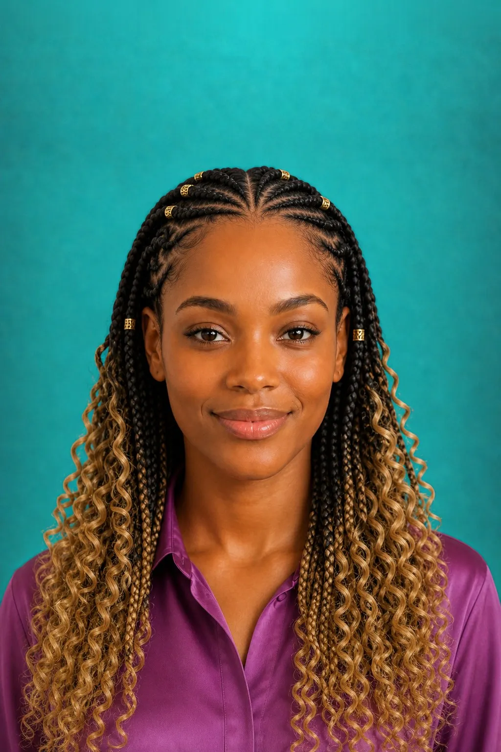 Ombre Tribal Boho Braids, a Kayla preview made with AI