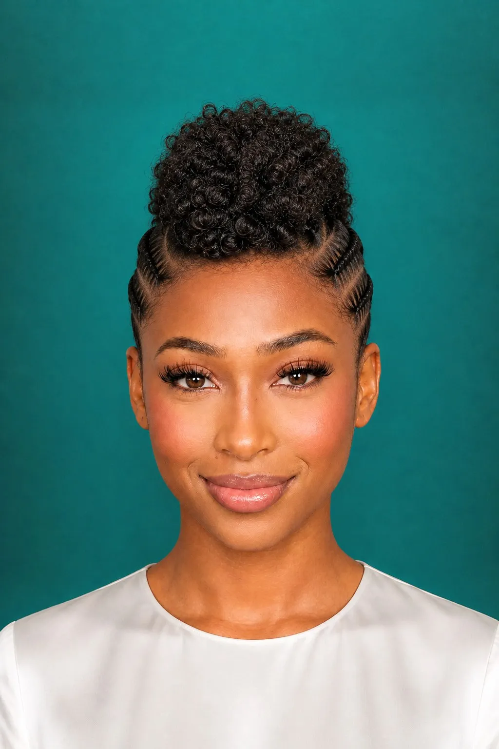 Cornrows to Curly Frohawk, a Kayla preview made with AI