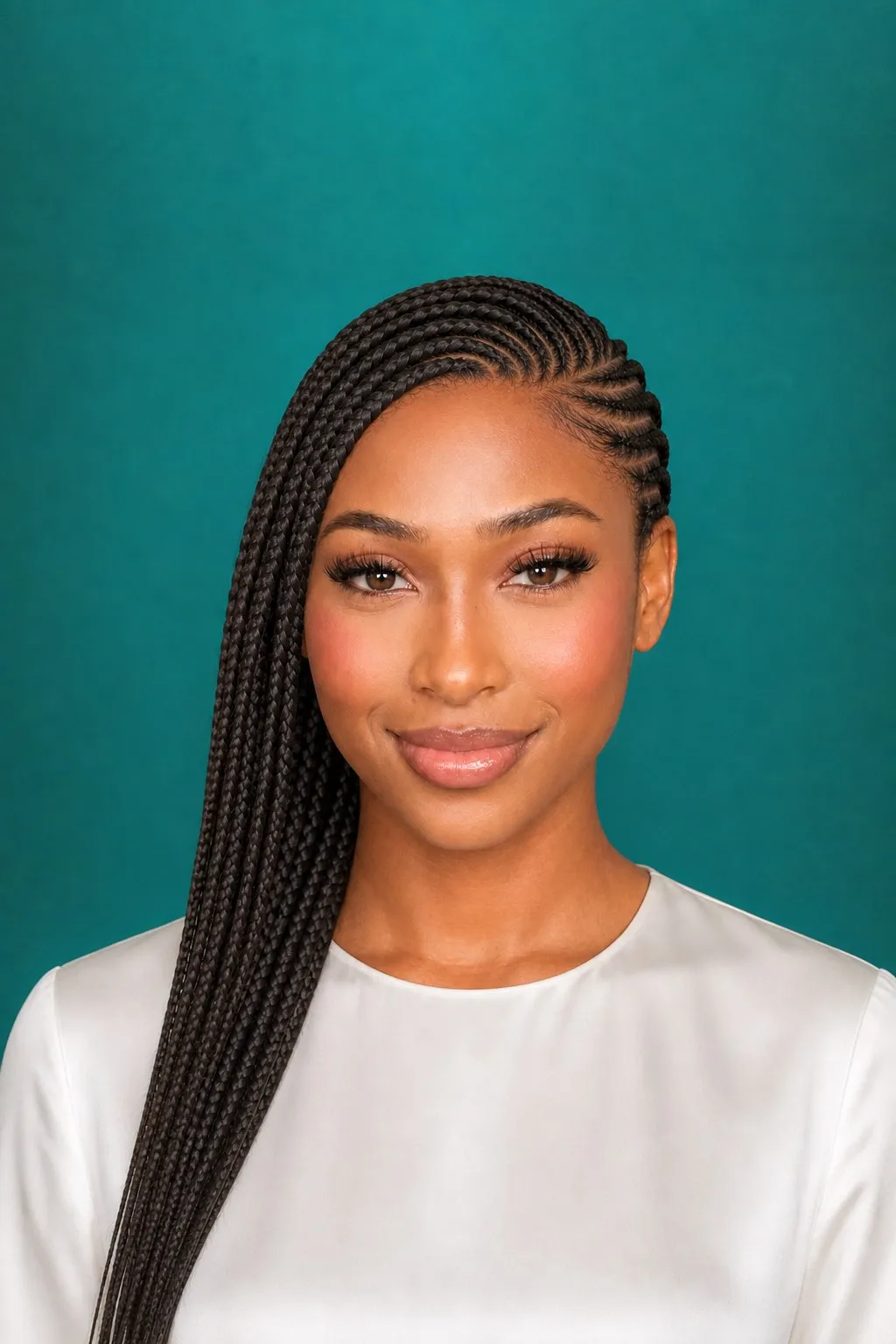 Side-Swept Cornrows, a Kayla preview made with AI