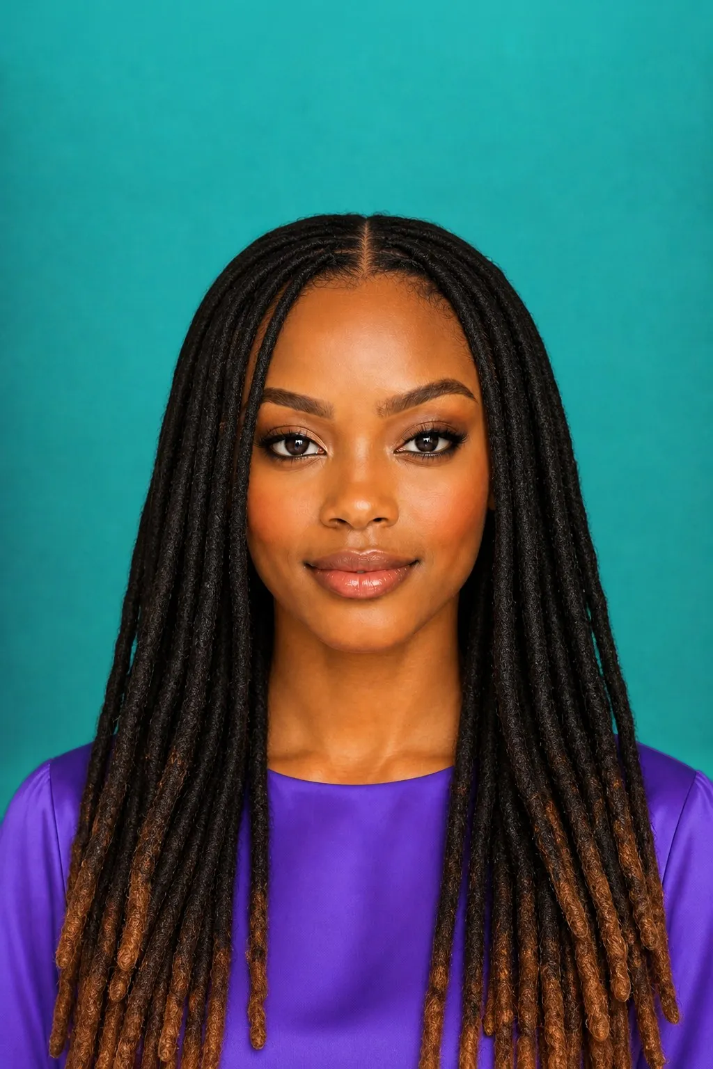 Classic Locs with Ombre Tips, a Kayla preview made with AI