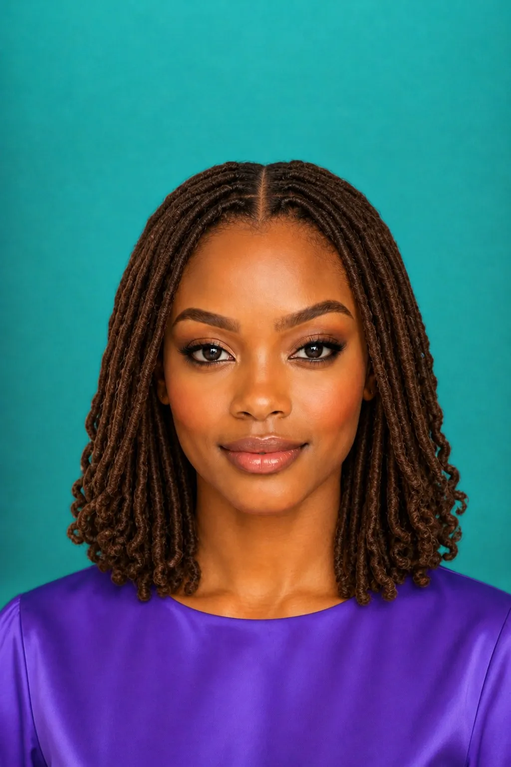 Cocoa Locs with Middle Part, a Kayla preview made with AI