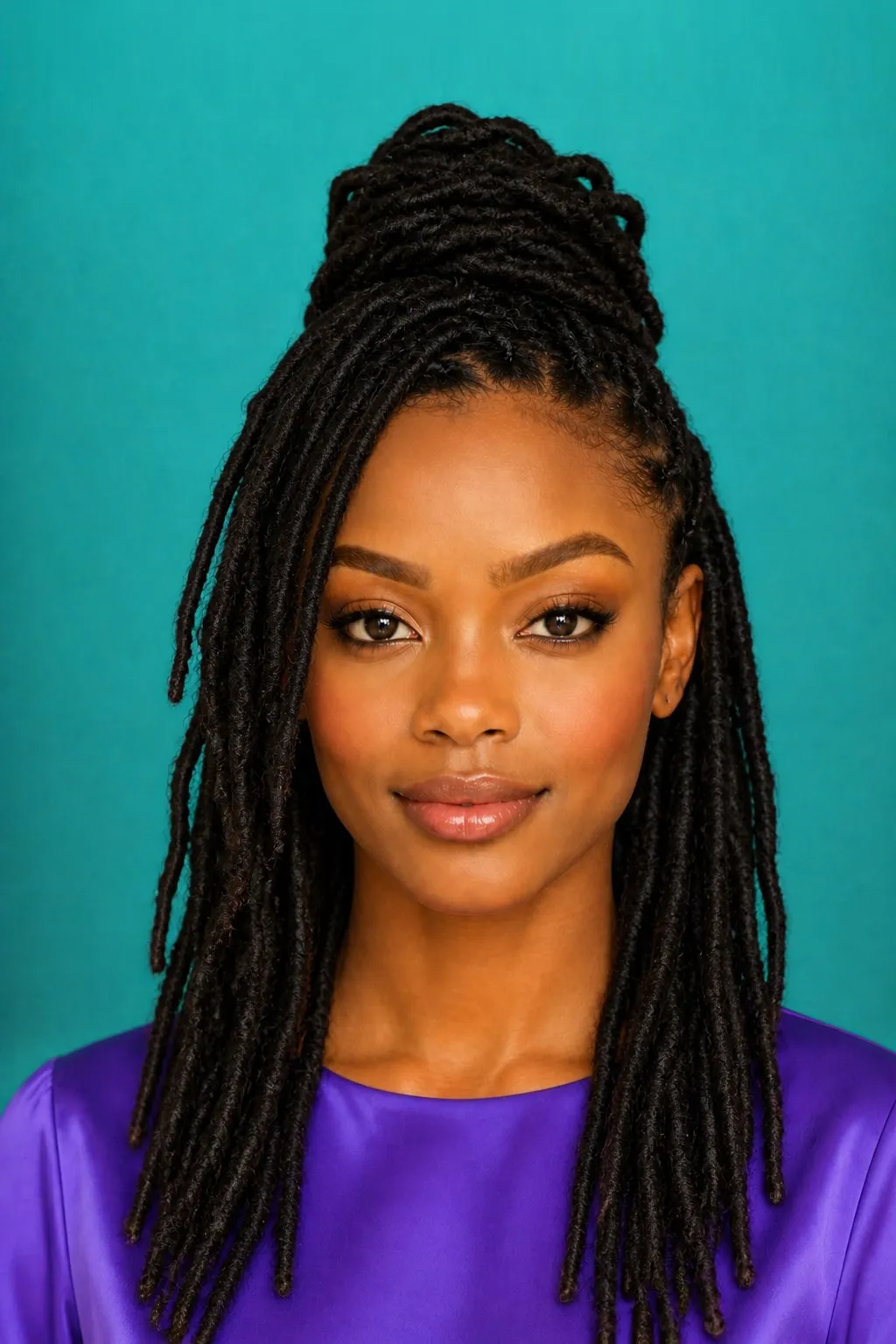 Faux Locs with Bun, a Kayla preview made with AI