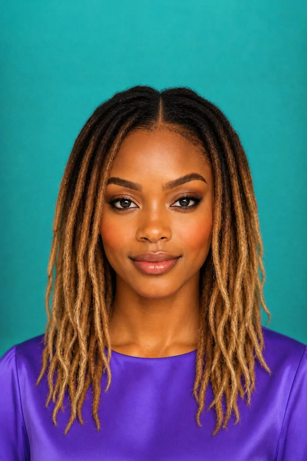Honey Ombre Locs, a Kayla preview made with AI