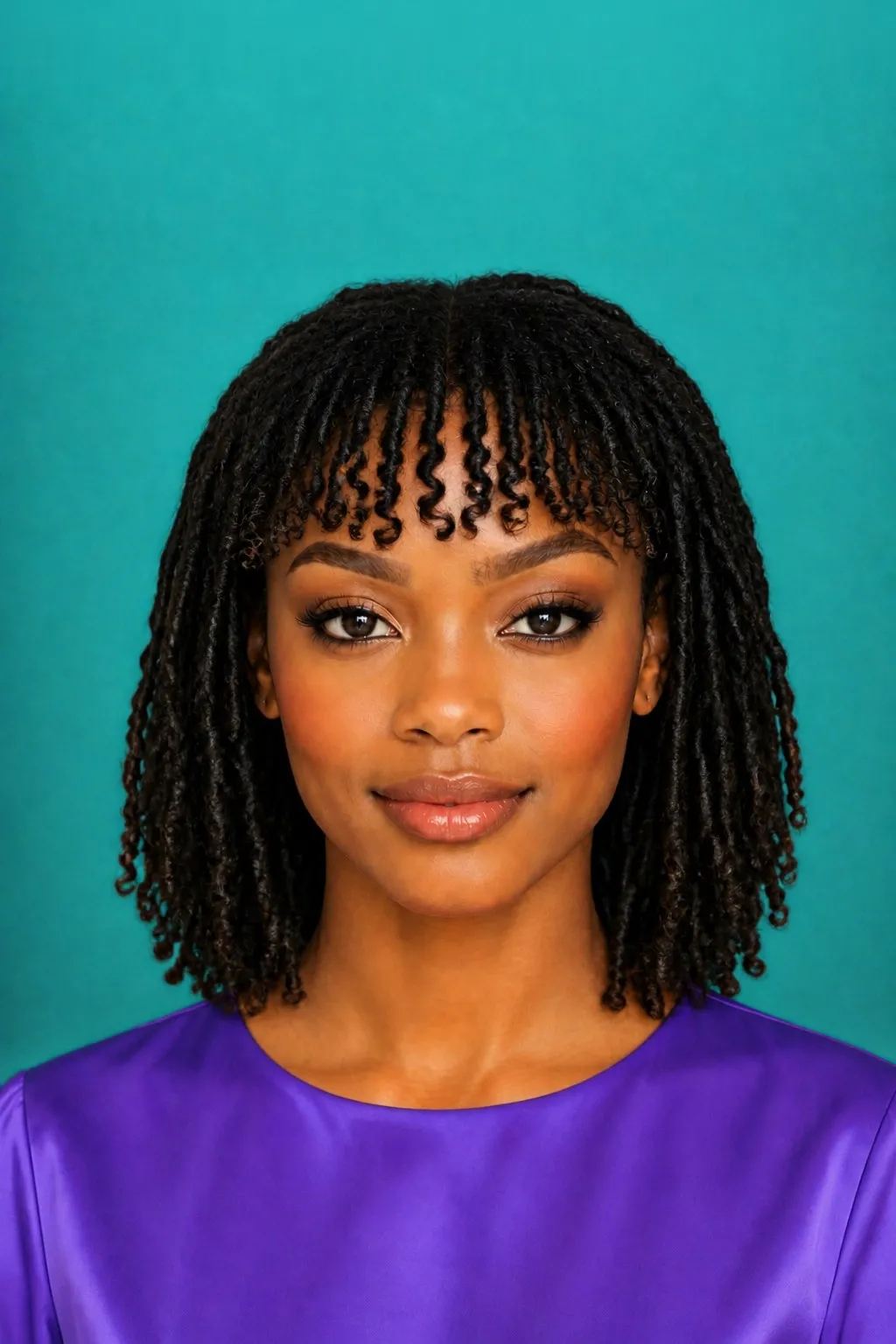 Locs with Curly Bangs, a Kayla preview made with AI