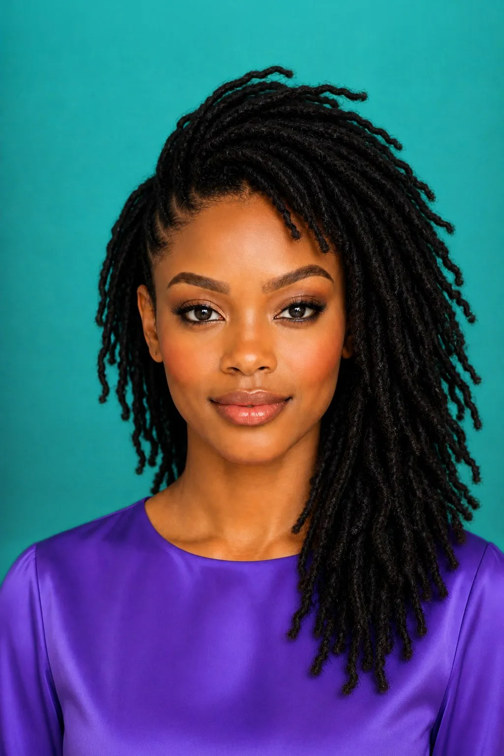 Side Swept Locs, a Kayla preview made with AI