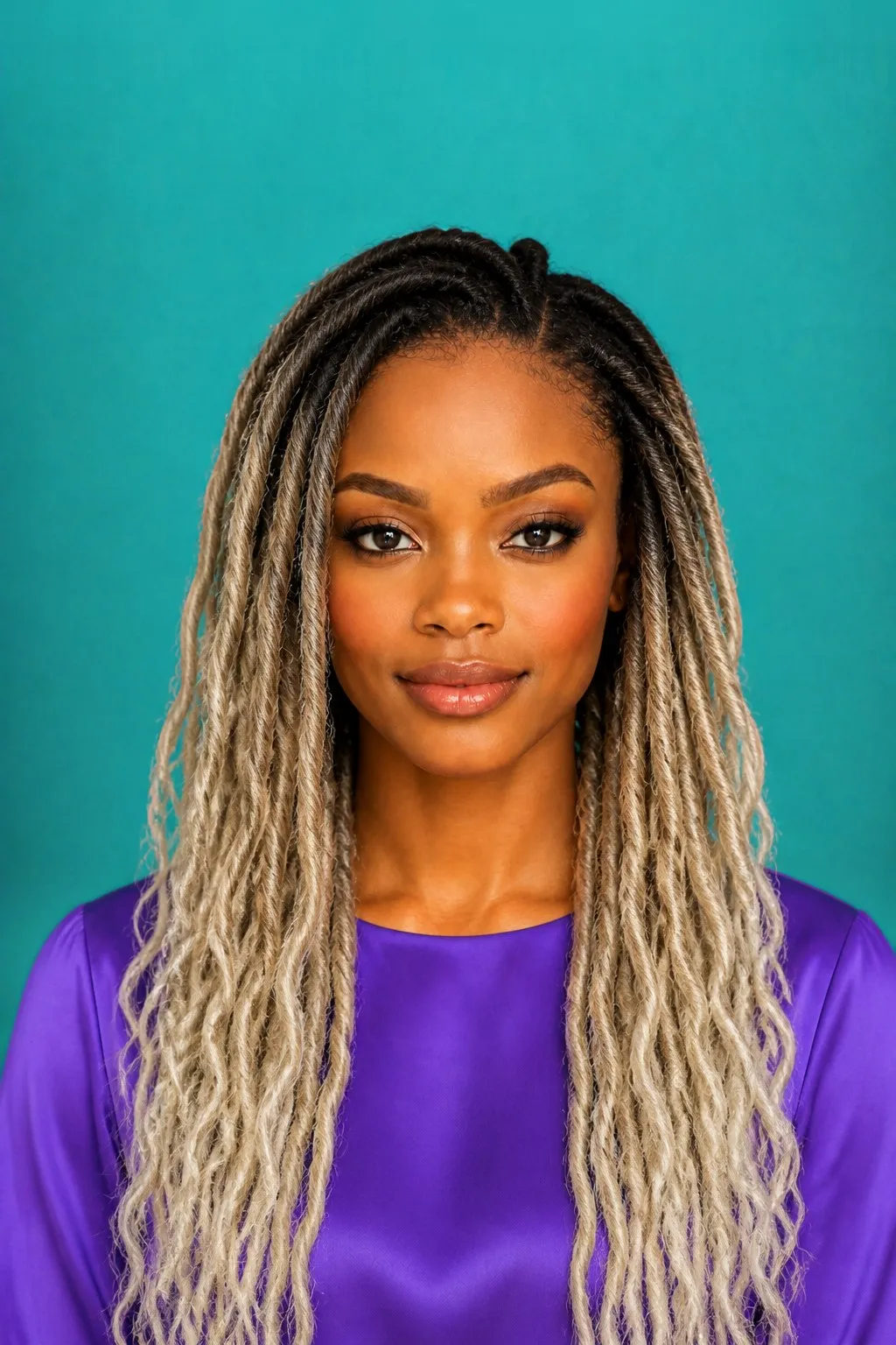 Blonde Ombre Locs, a Kayla preview made with AI