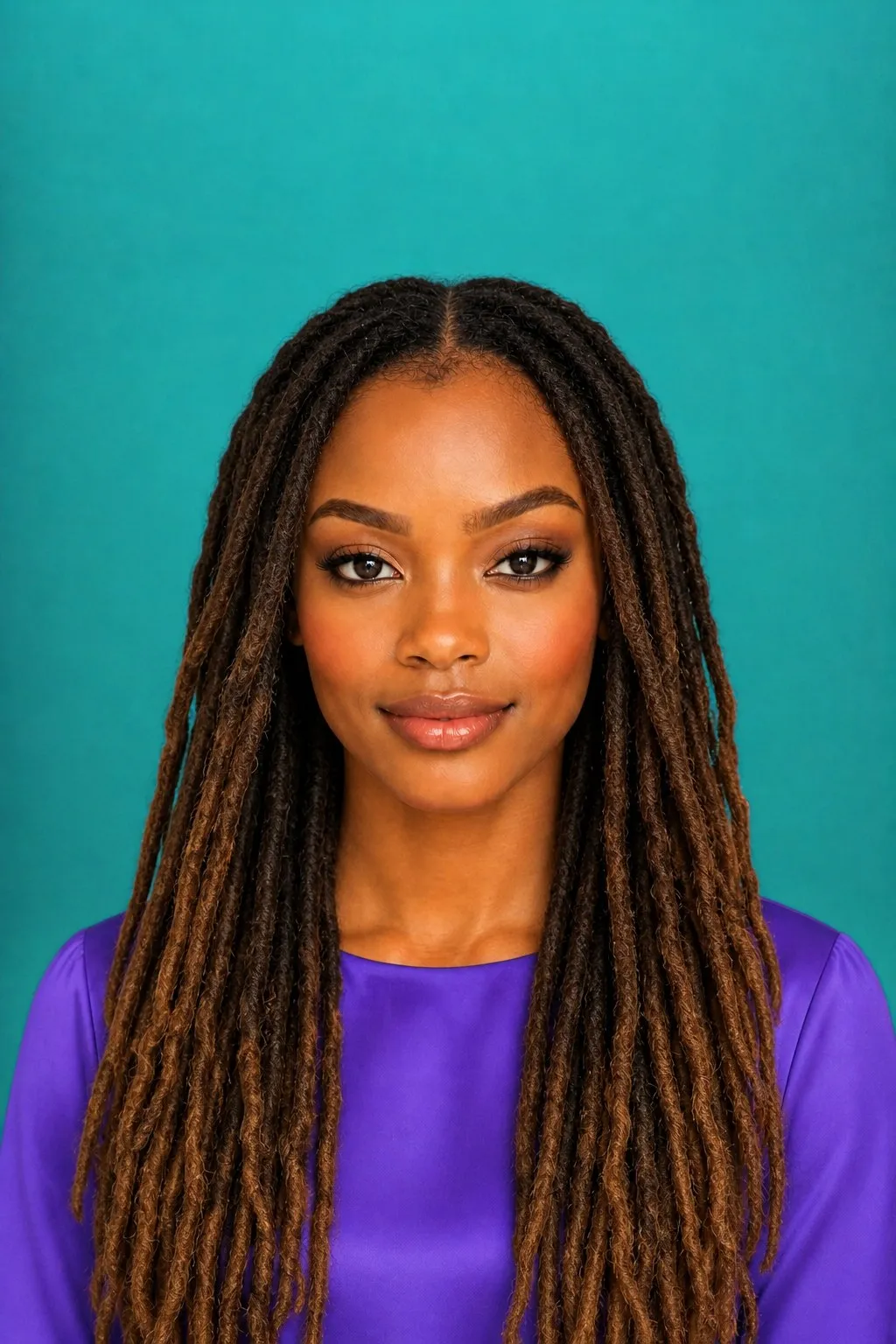 Chocolate Ombre Locs, a Kayla preview made with AI