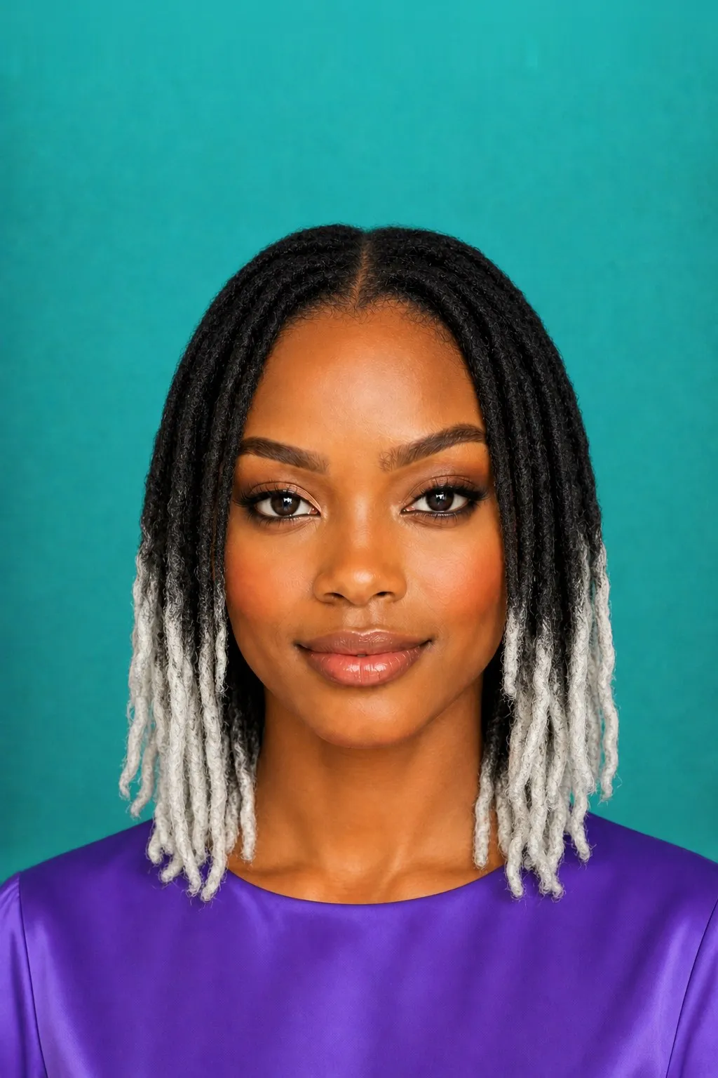 Platinum Tip Locs, a Kayla preview made with AI