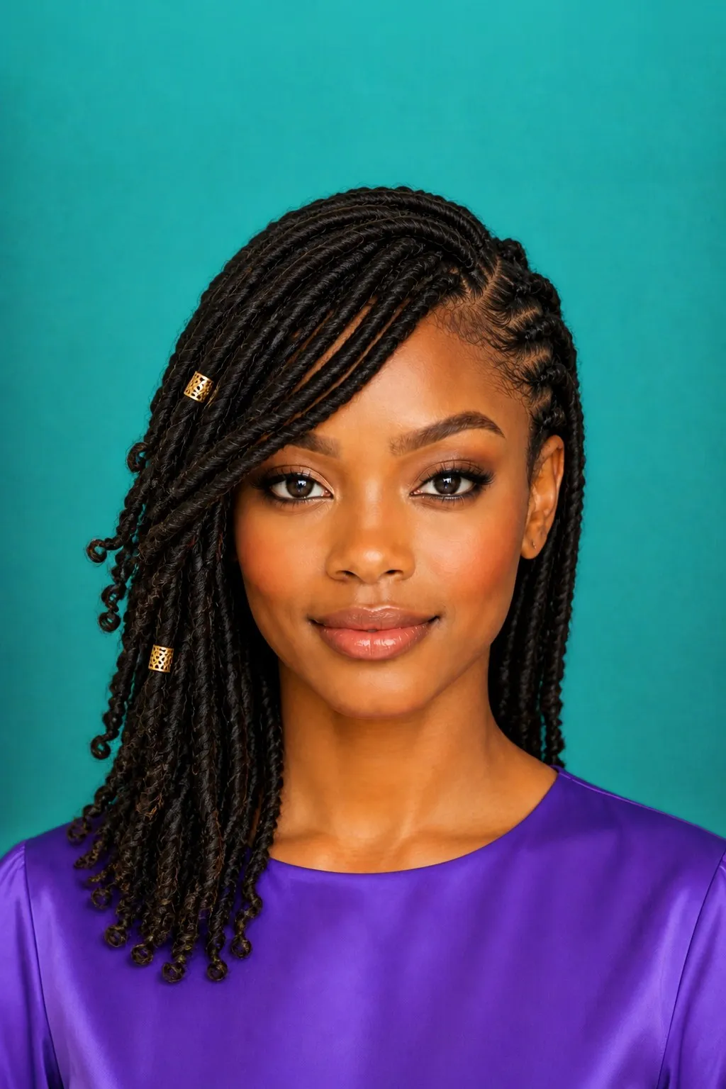Side Swept Locs with Bangs, a Kayla preview made with AI