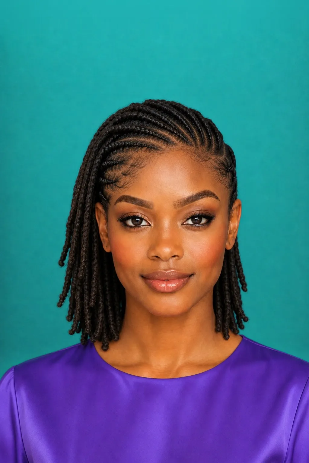 Braided Side Swept Locs, a Kayla preview made with AI