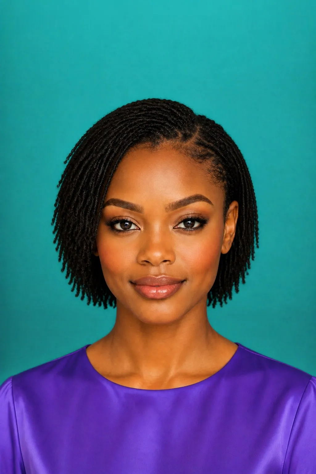 Short Side Part Micro Locs, a Kayla preview made with AI