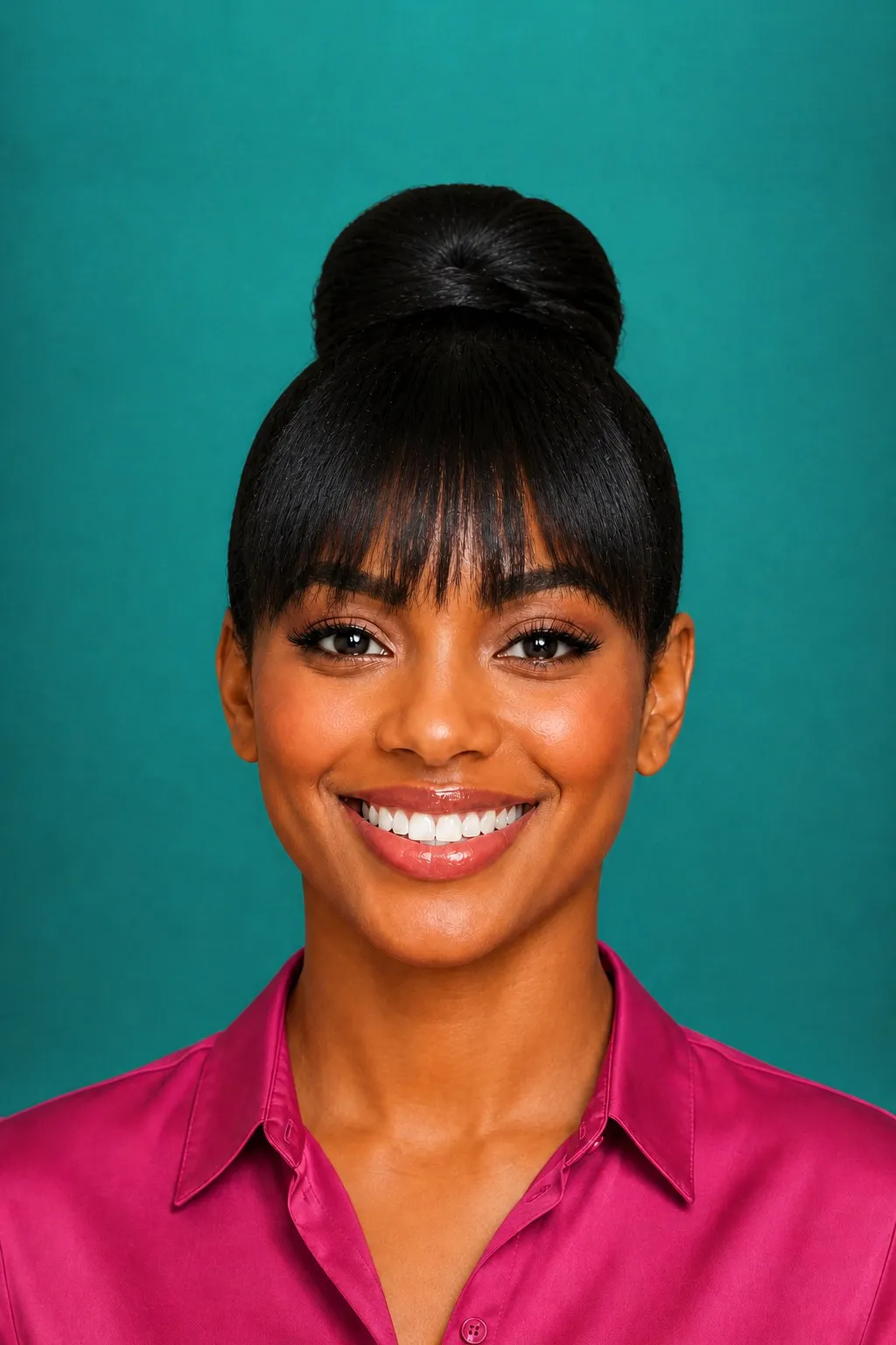 Press Updo with Bangs, a Kayla preview made with AI