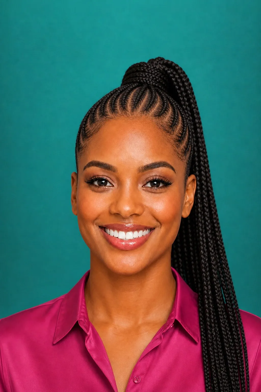 Feed-In Braids Ponytail, a Kayla preview made with AI