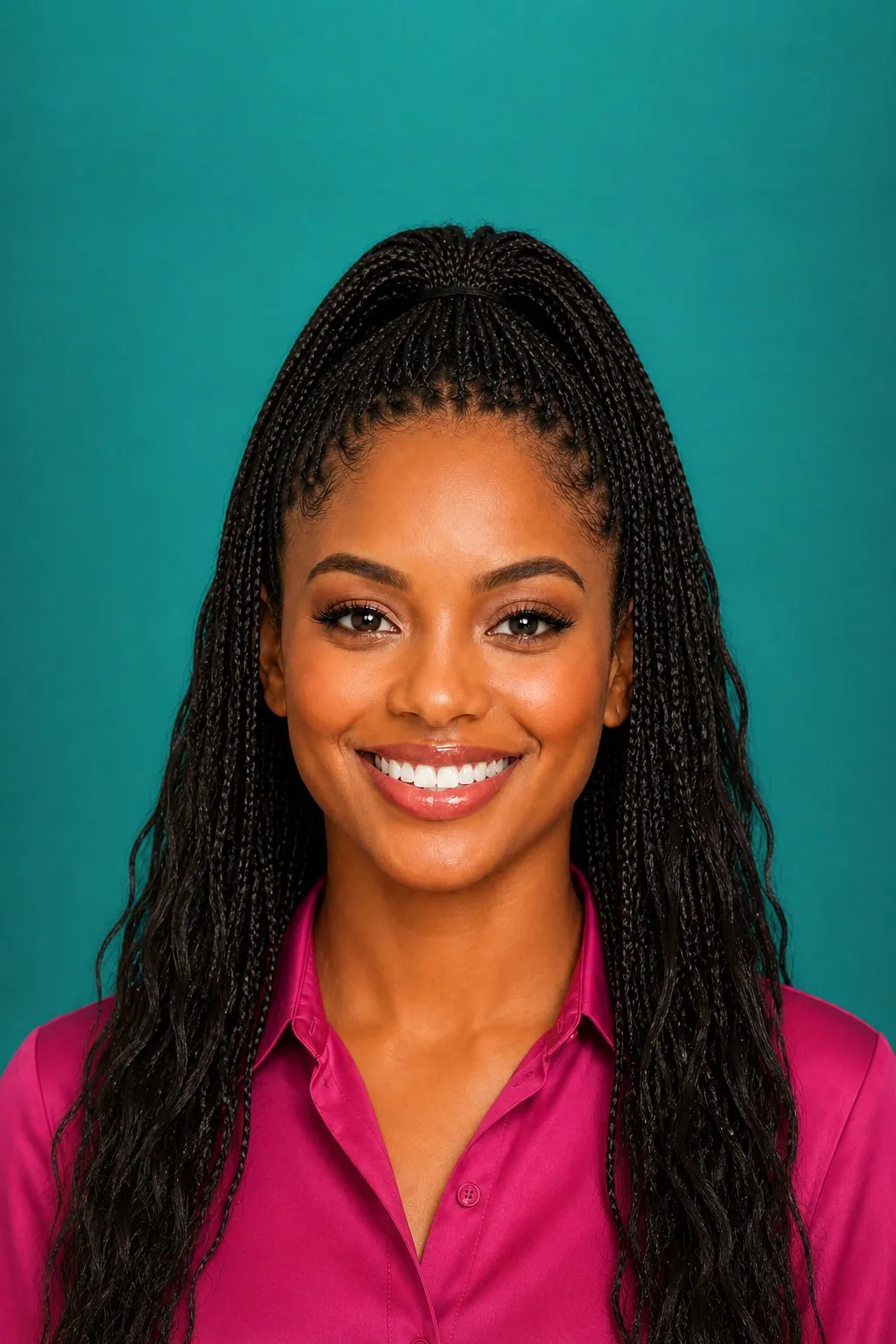 Boho Micro Braid Ponytail, a Kayla preview made with AI