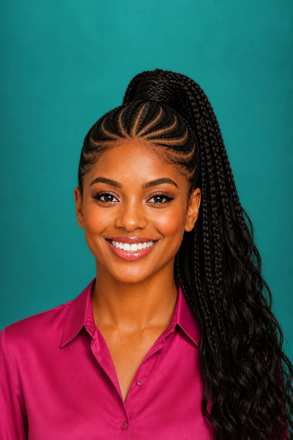 Ghana Braids to Ponytail, a Kayla preview made with AI