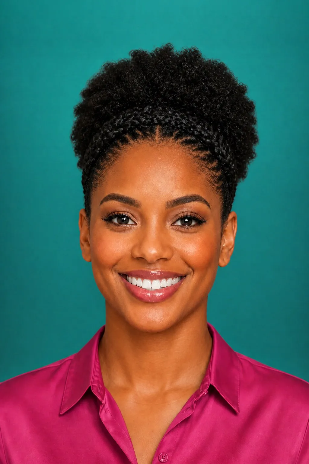Braided Crown to Afro Puff, a Kayla preview made with AI