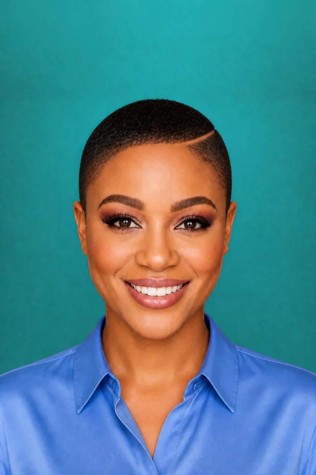 Straight Side Part Buzz, a Kayla preview made with AI