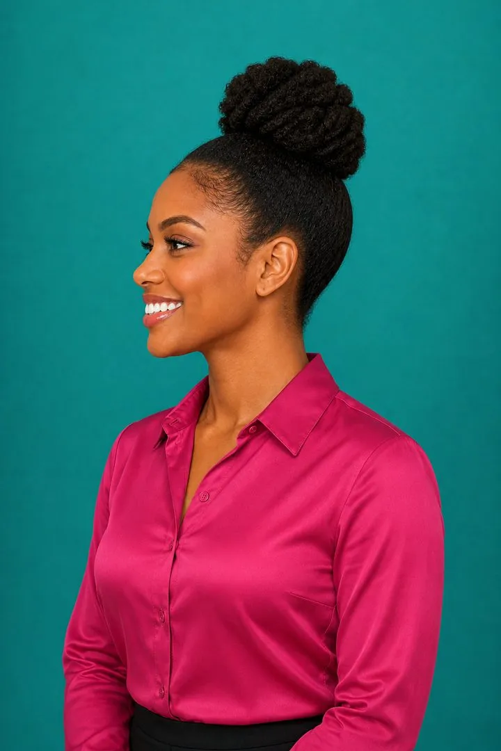 Curly Top Knot, side