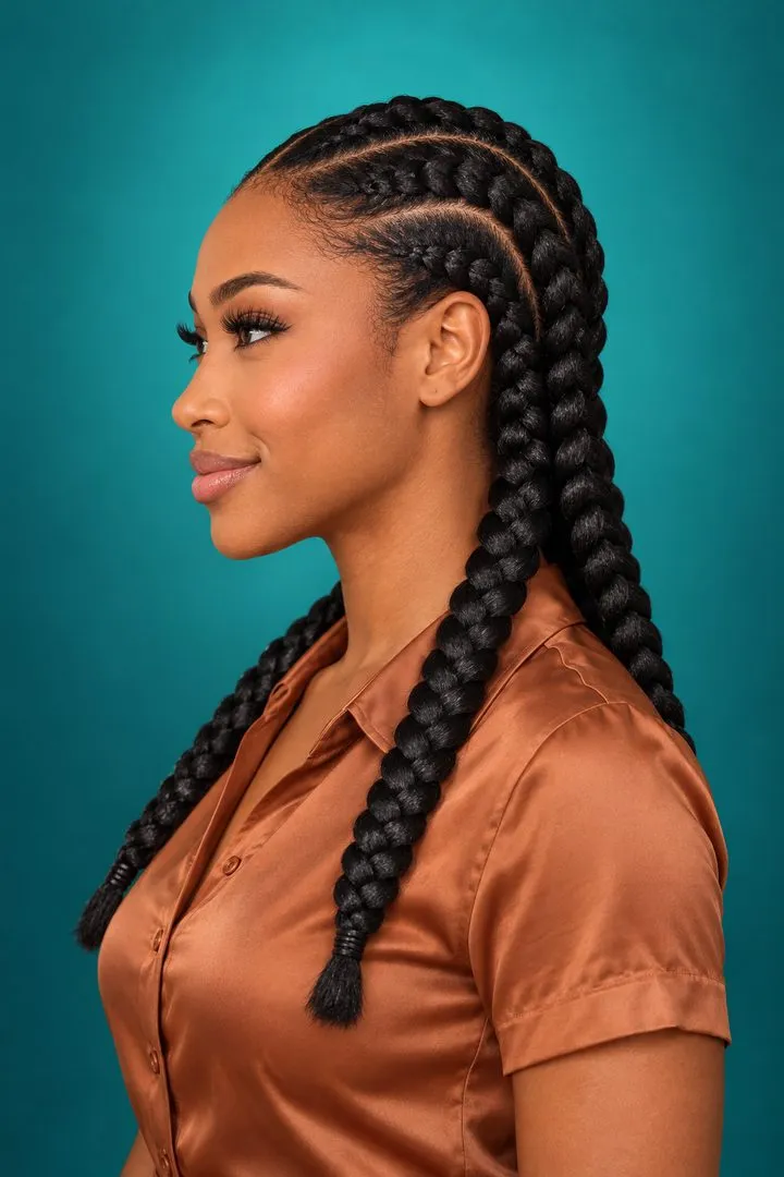 Jumbo Cornrows, side