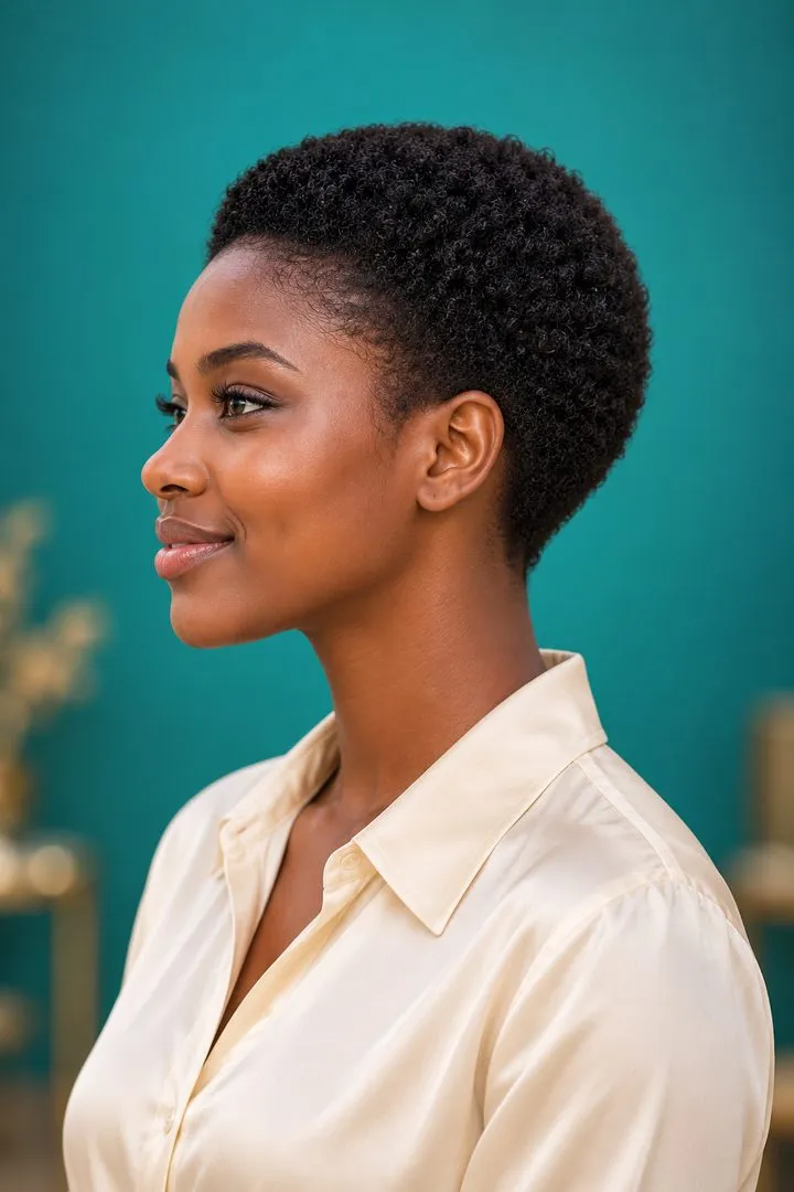 Short Afro, side