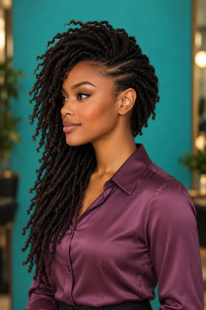 Side Swept Locs, side