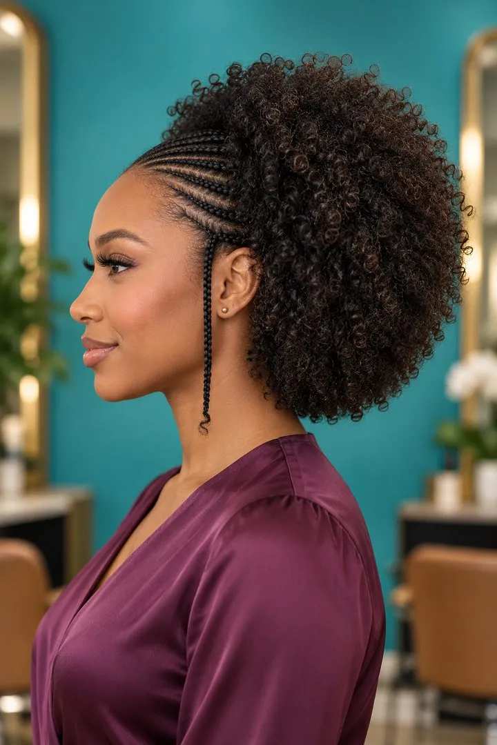 Cornrows to Tight Curls, side