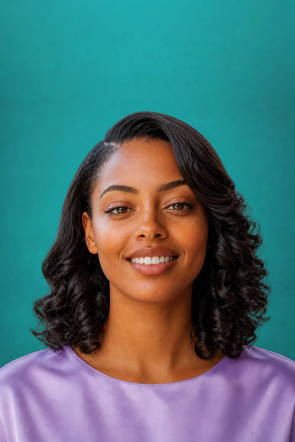 Silk Press with Curls, a Kayla preview made with AI