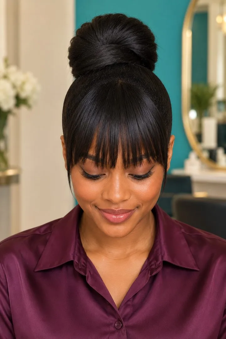 Press Updo with Bangs, top