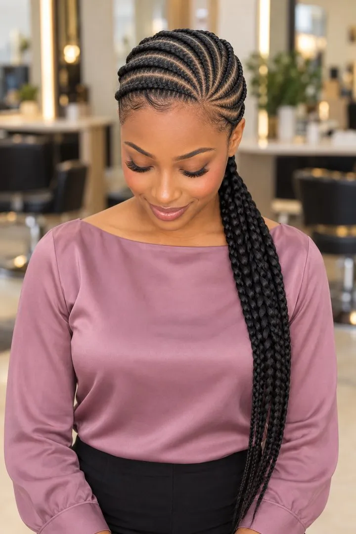 Curved Cornrows, top