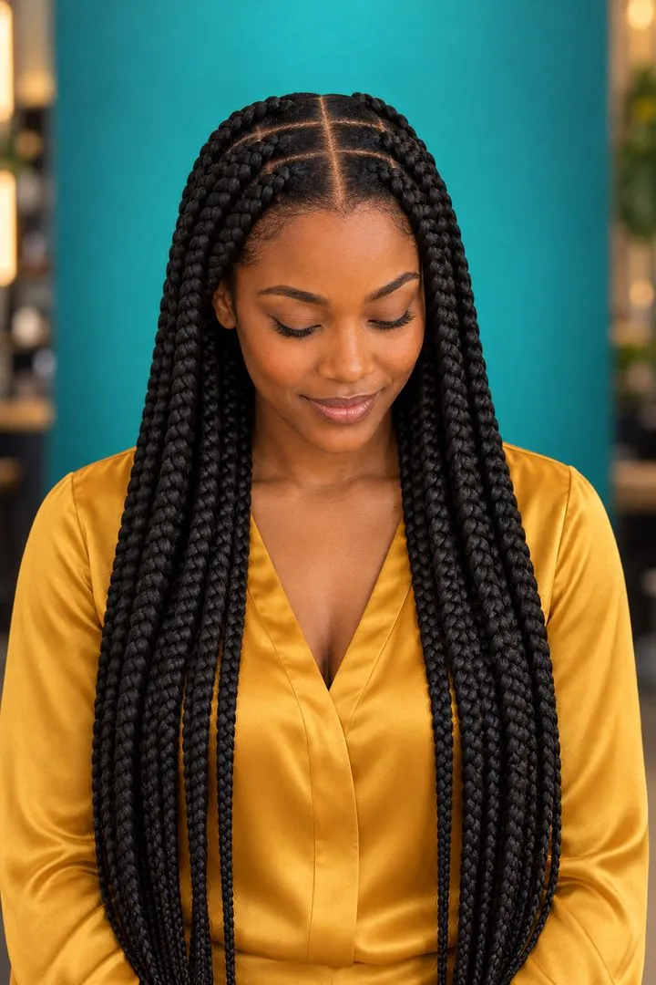Long Jumbo Box Braids, top