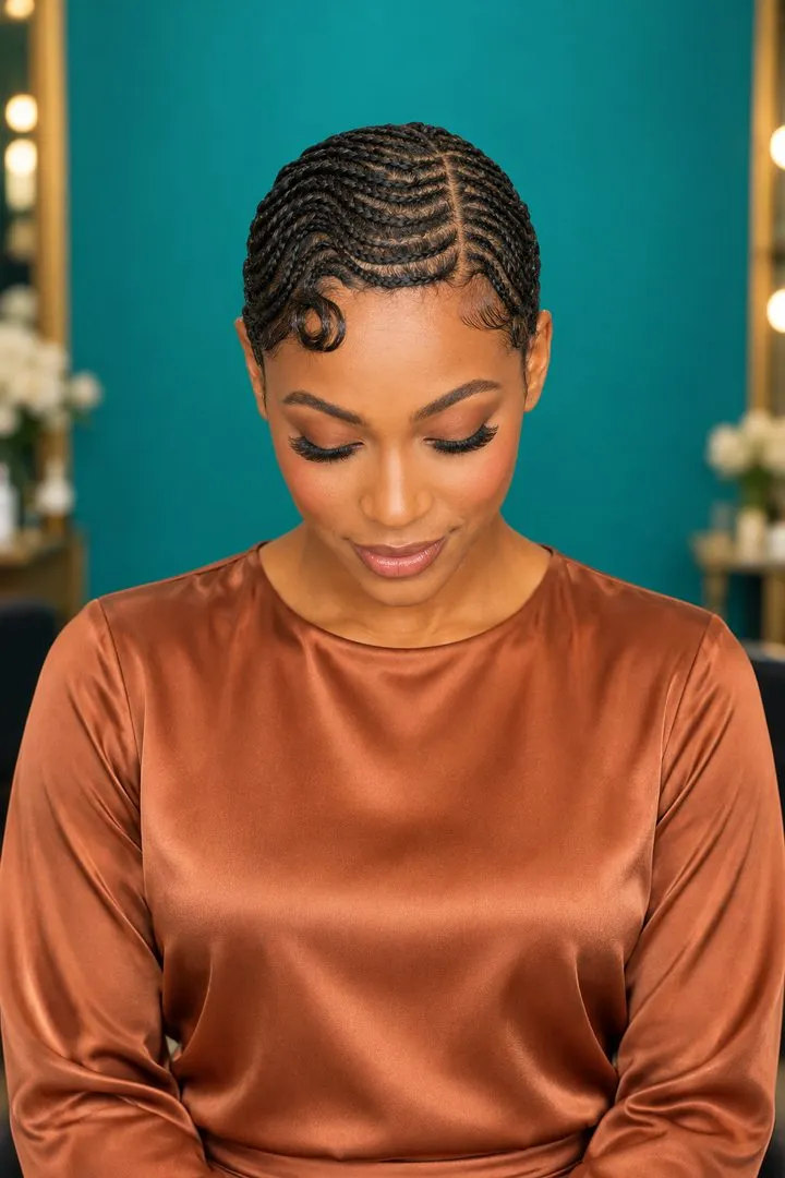 Finger Wave Cornrows, top