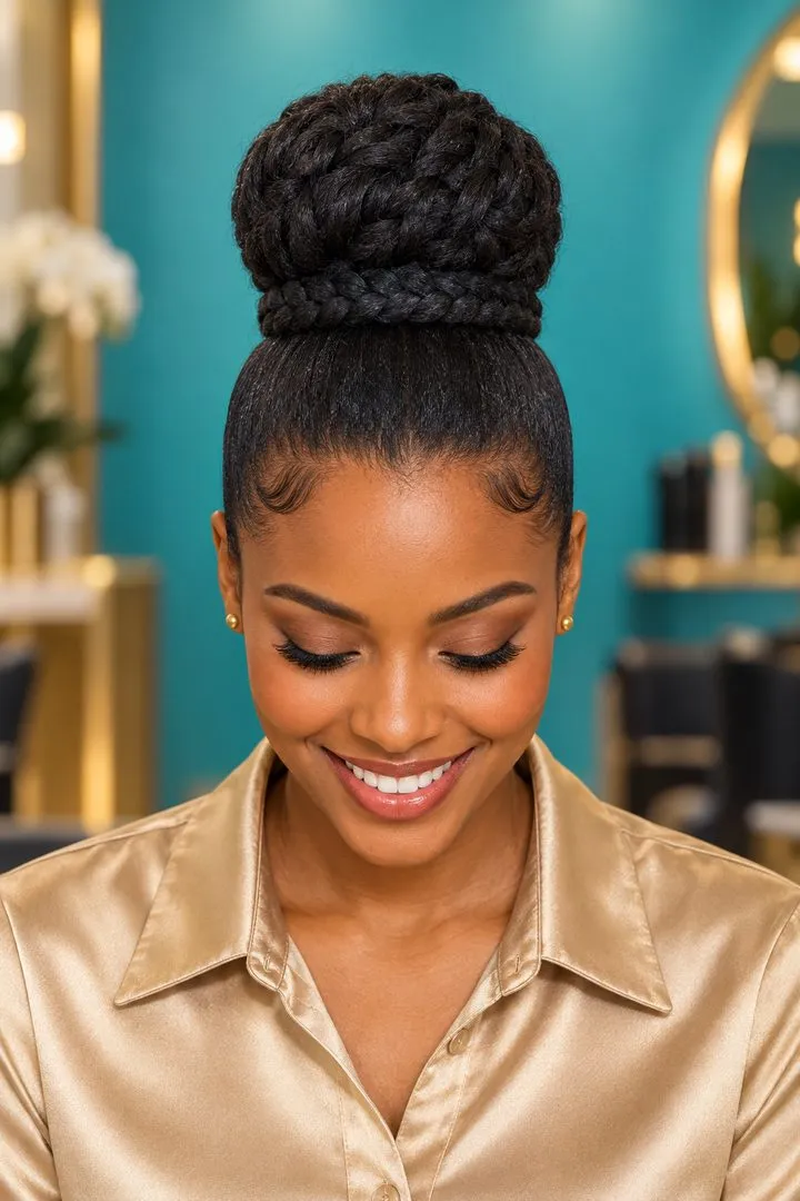 Bound Braided Bun, top