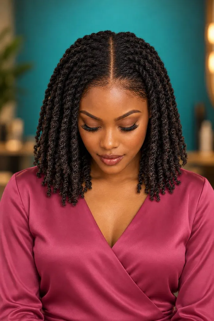 Short Two Strand Twists, top
