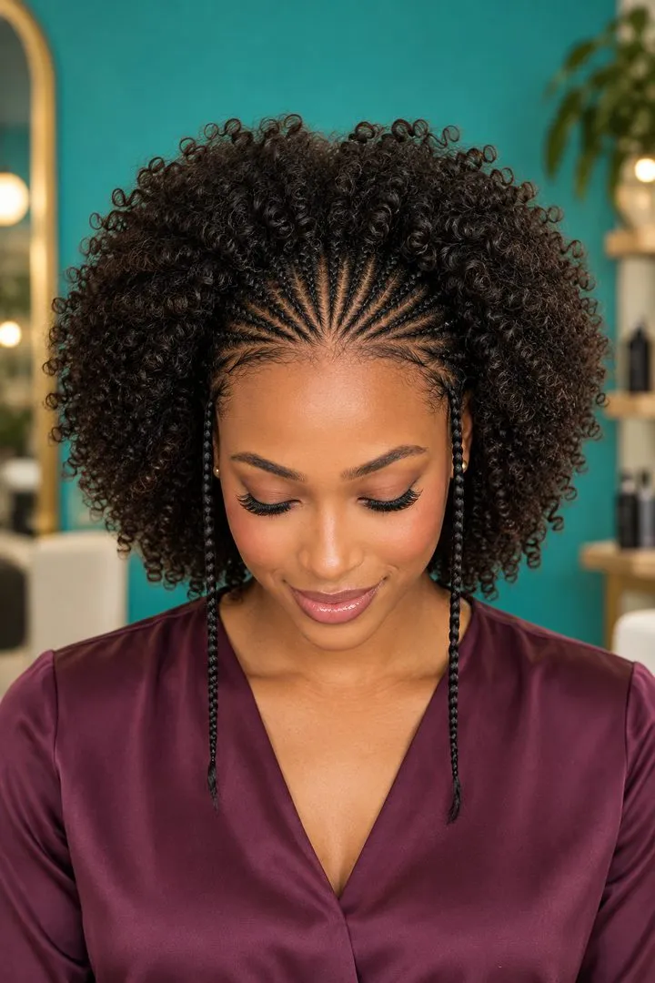 Cornrows to Tight Curls, top