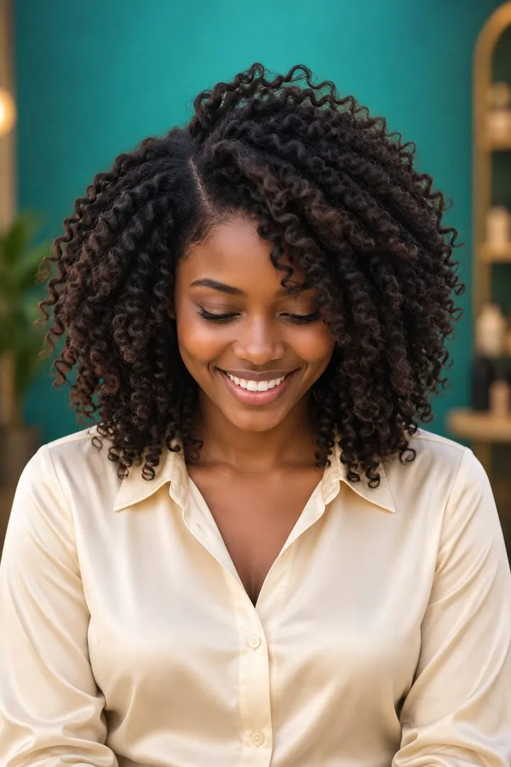 Twist Out with Side Part, top