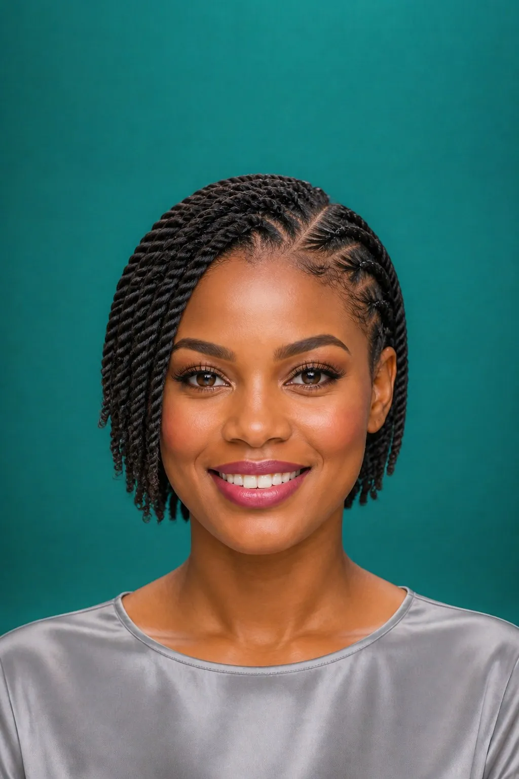 Side Part Short Twists, a Kayla preview made with AI